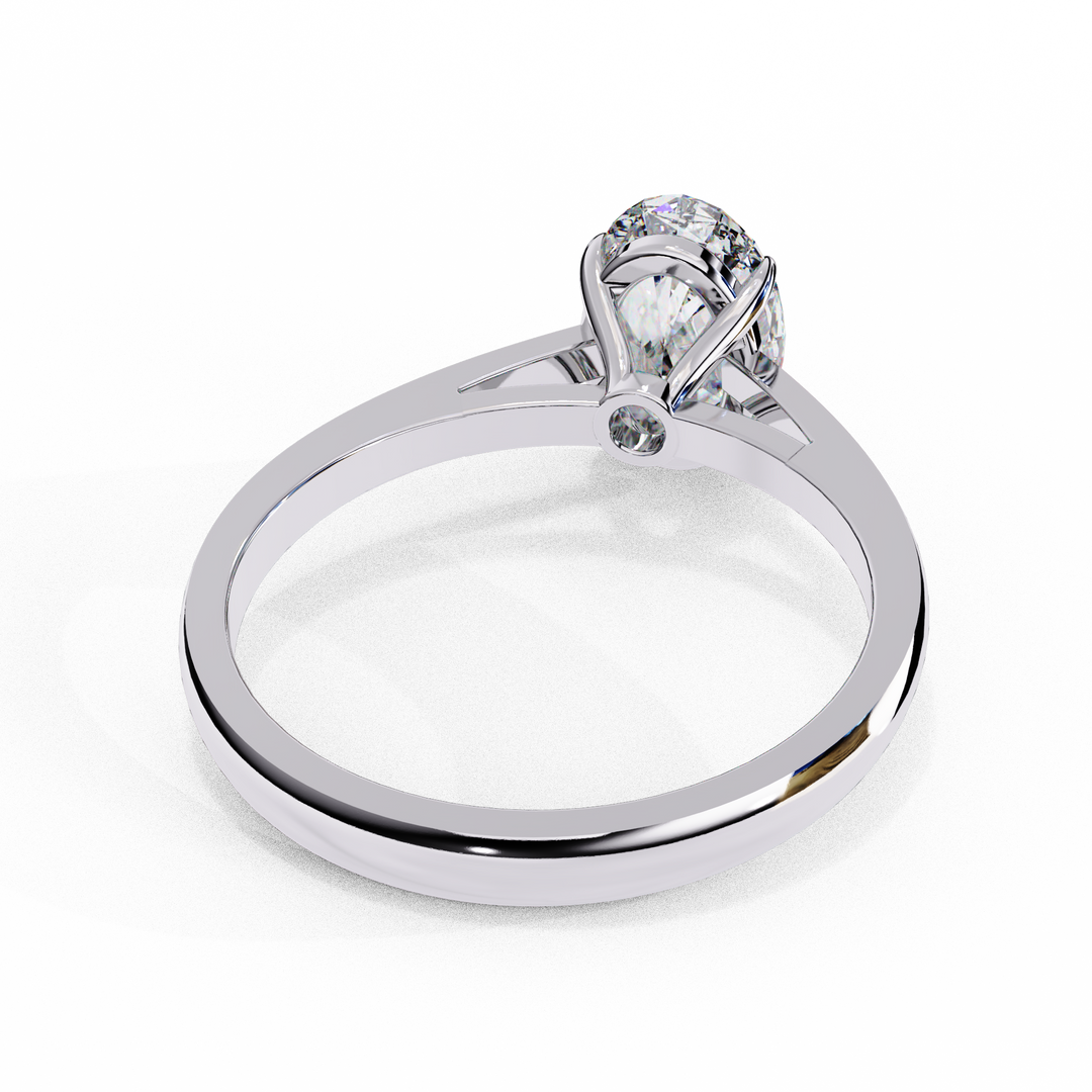 Oval Cut Moissanite Engagement Ring | Classic Solitaire White Gold Ring | Ethical & Affordable