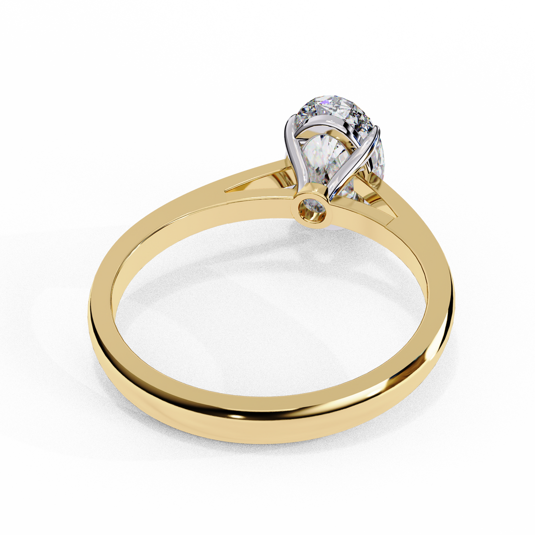 Oval Cut Moissanite Engagement Ring | Classic Solitaire White Gold Ring | Ethical & Affordable