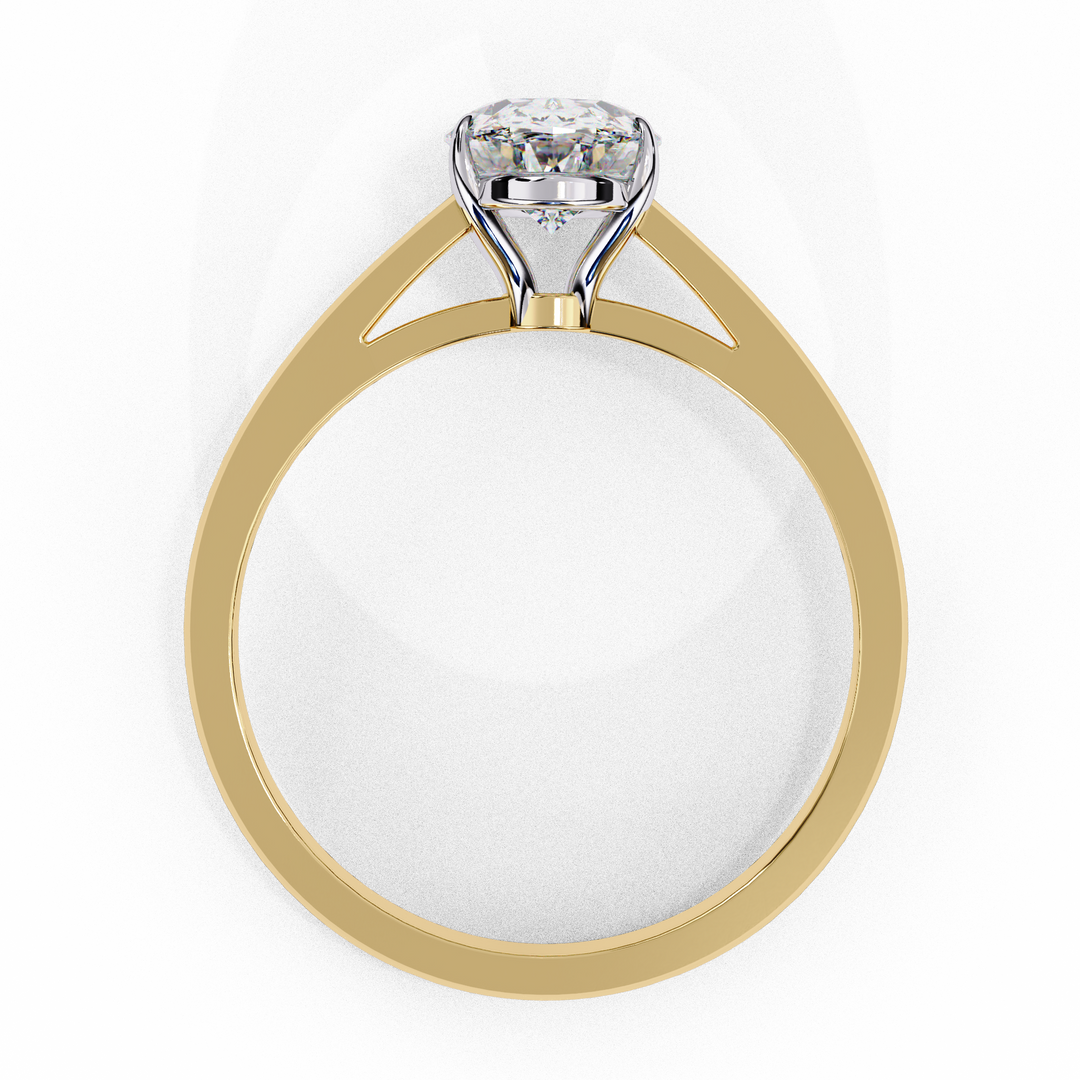 Oval Cut Moissanite Engagement Ring | Classic Solitaire White Gold Ring | Ethical & Affordable