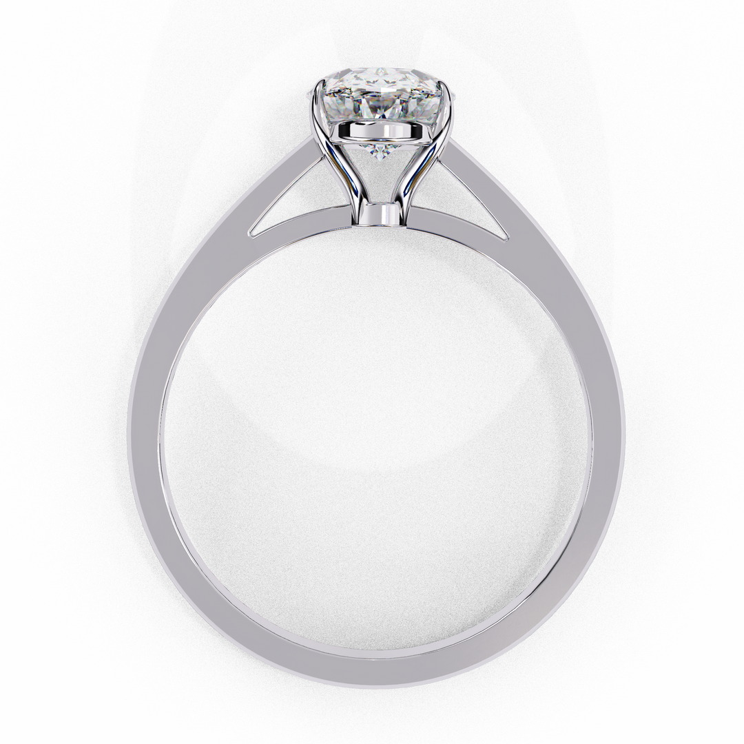 Oval Cut Moissanite Engagement Ring | Classic Solitaire White Gold Ring | Ethical & Affordable