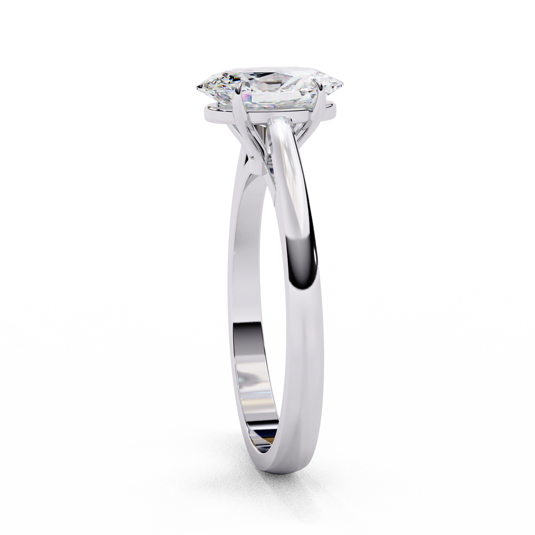 Oval Cut Moissanite Engagement Ring | Classic Solitaire White Gold Ring | Ethical & Affordable