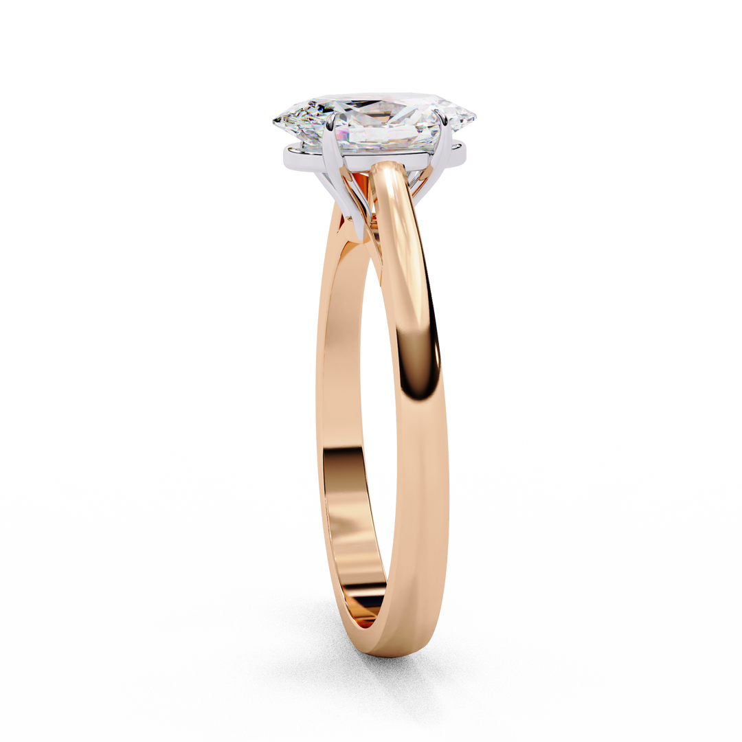Oval Cut Moissanite Engagement Ring | Classic Solitaire White Gold Ring | Ethical & Affordable