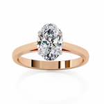 Load image into Gallery viewer, Oval Cut Moissanite Engagement Ring | Classic Solitaire White Gold Ring | Ethical &amp; Affordable
