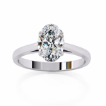 Load image into Gallery viewer, Oval Cut Moissanite Engagement Ring | Classic Solitaire White Gold Ring | Ethical &amp; Affordable
