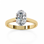 Load image into Gallery viewer, Oval Cut Moissanite Engagement Ring | Classic Solitaire White Gold Ring | Ethical &amp; Affordable
