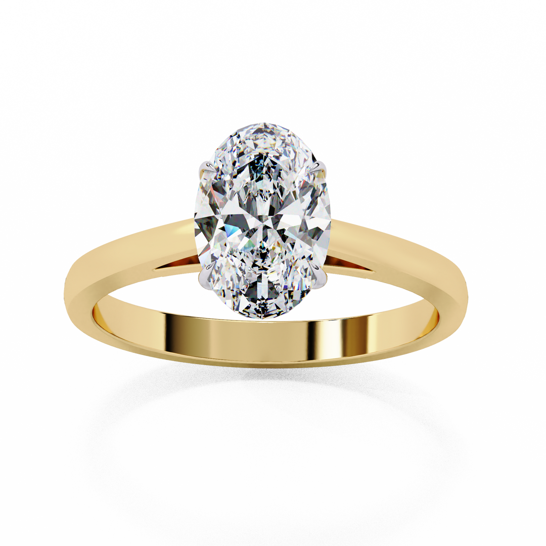Oval Cut Moissanite Engagement Ring | Classic Solitaire White Gold Ring | Ethical & Affordable