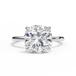 Load image into Gallery viewer, Cushion Cut Moissanite Engagement Ring with Hidden Halo | Rose Gold Solitaire | Ethical &amp; Affordable Luxury
