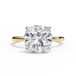 Load image into Gallery viewer, Cushion Cut Moissanite Engagement Ring with Hidden Halo | Rose Gold Solitaire | Ethical &amp; Affordable Luxury
