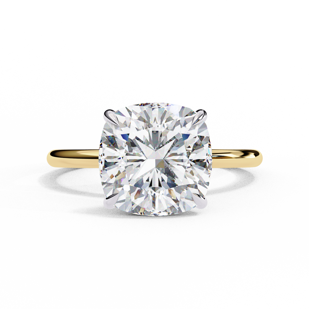 Cushion Cut Moissanite Engagement Ring with Hidden Halo | Rose Gold Solitaire | Ethical & Affordable Luxury