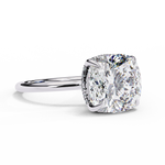 Load image into Gallery viewer, Cushion Cut Moissanite Engagement Ring with Hidden Halo | Rose Gold Solitaire | Ethical &amp; Affordable Luxury
