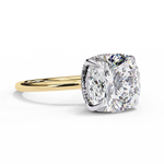 Load image into Gallery viewer, Cushion Cut Moissanite Engagement Ring with Hidden Halo | Rose Gold Solitaire | Ethical &amp; Affordable Luxury

