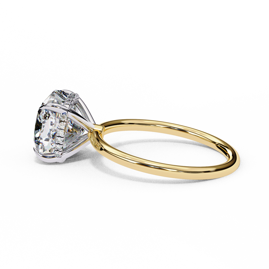 Cushion Cut Moissanite Engagement Ring with Hidden Halo | Rose Gold Solitaire | Ethical & Affordable Luxury
