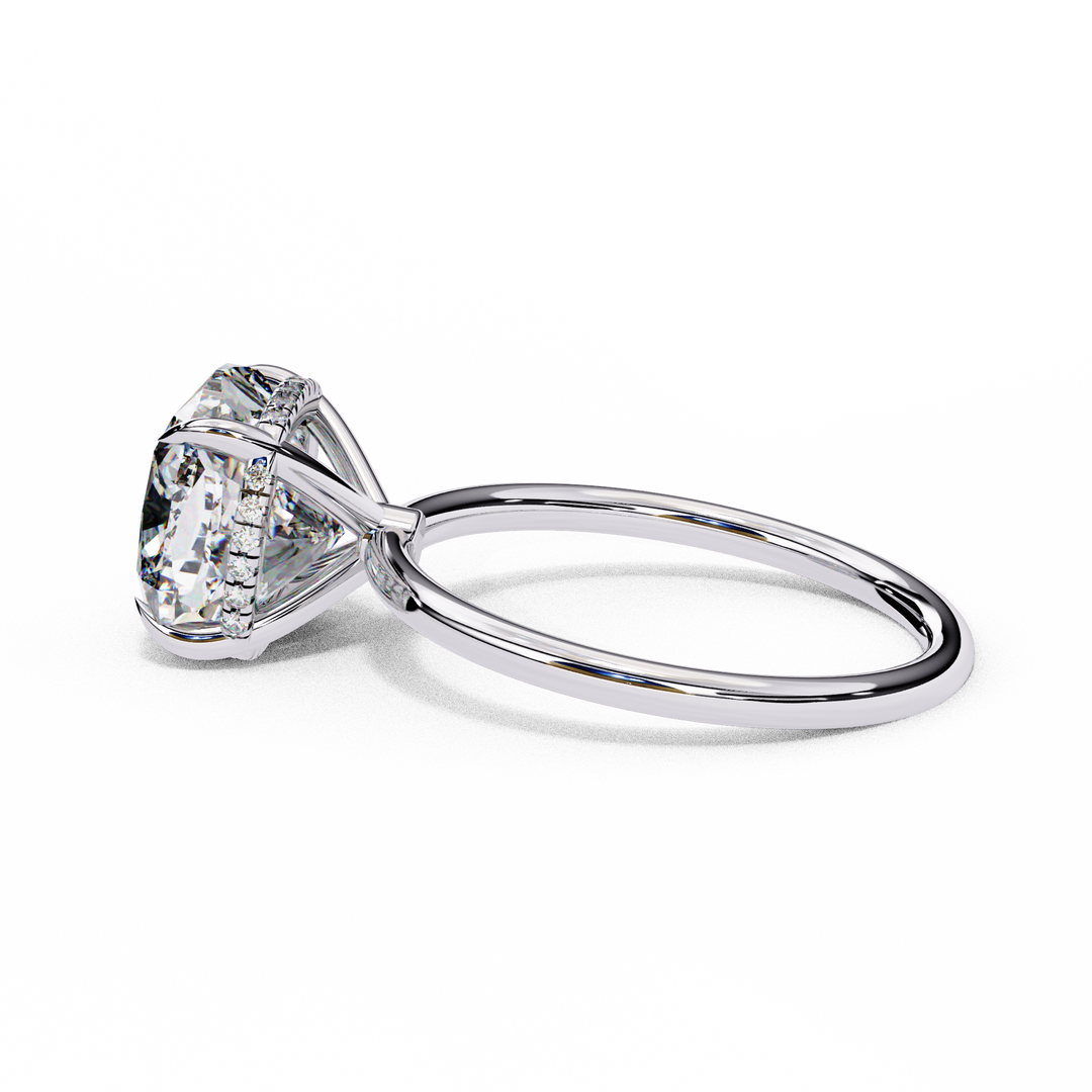 Cushion Cut Moissanite Engagement Ring with Hidden Halo | Rose Gold Solitaire | Ethical & Affordable Luxury