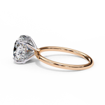 Load image into Gallery viewer, Cushion Cut Moissanite Engagement Ring with Hidden Halo | Rose Gold Solitaire | Ethical &amp; Affordable Luxury
