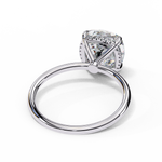 Load image into Gallery viewer, Cushion Cut Moissanite Engagement Ring with Hidden Halo | Rose Gold Solitaire | Ethical &amp; Affordable Luxury
