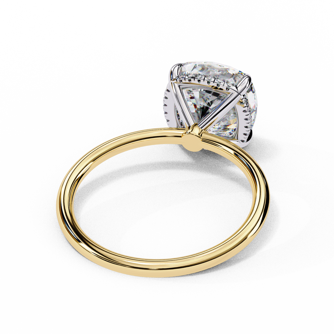 Cushion Cut Moissanite Engagement Ring with Hidden Halo | Rose Gold Solitaire | Ethical & Affordable Luxury