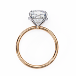 Load image into Gallery viewer, Cushion Cut Moissanite Engagement Ring with Hidden Halo | Rose Gold Solitaire | Ethical &amp; Affordable Luxury
