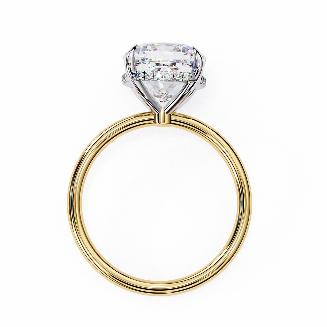 Cushion Cut Moissanite Engagement Ring with Hidden Halo | Rose Gold Solitaire | Ethical & Affordable Luxury