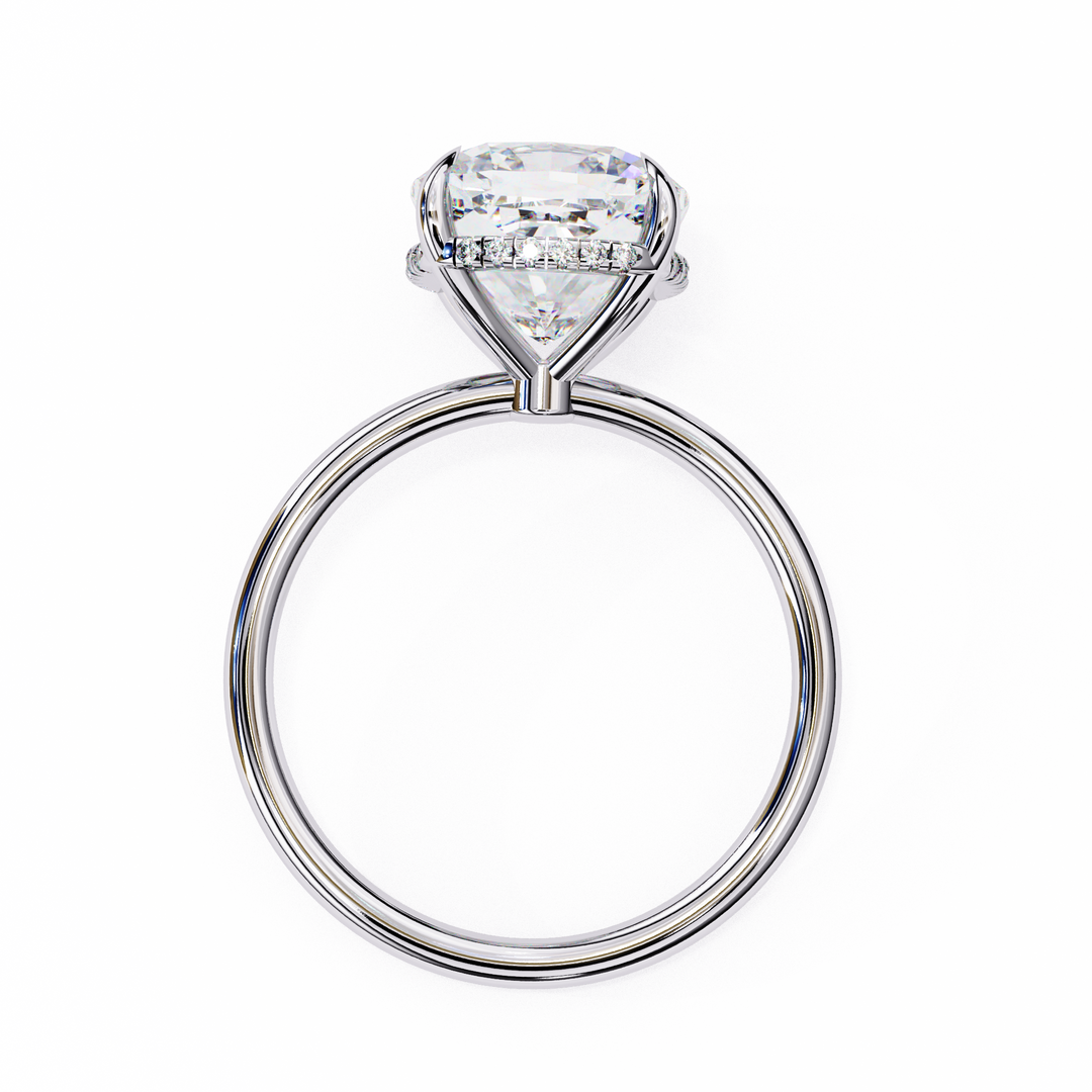 Cushion Cut Moissanite Engagement Ring with Hidden Halo | Rose Gold Solitaire | Ethical & Affordable Luxury