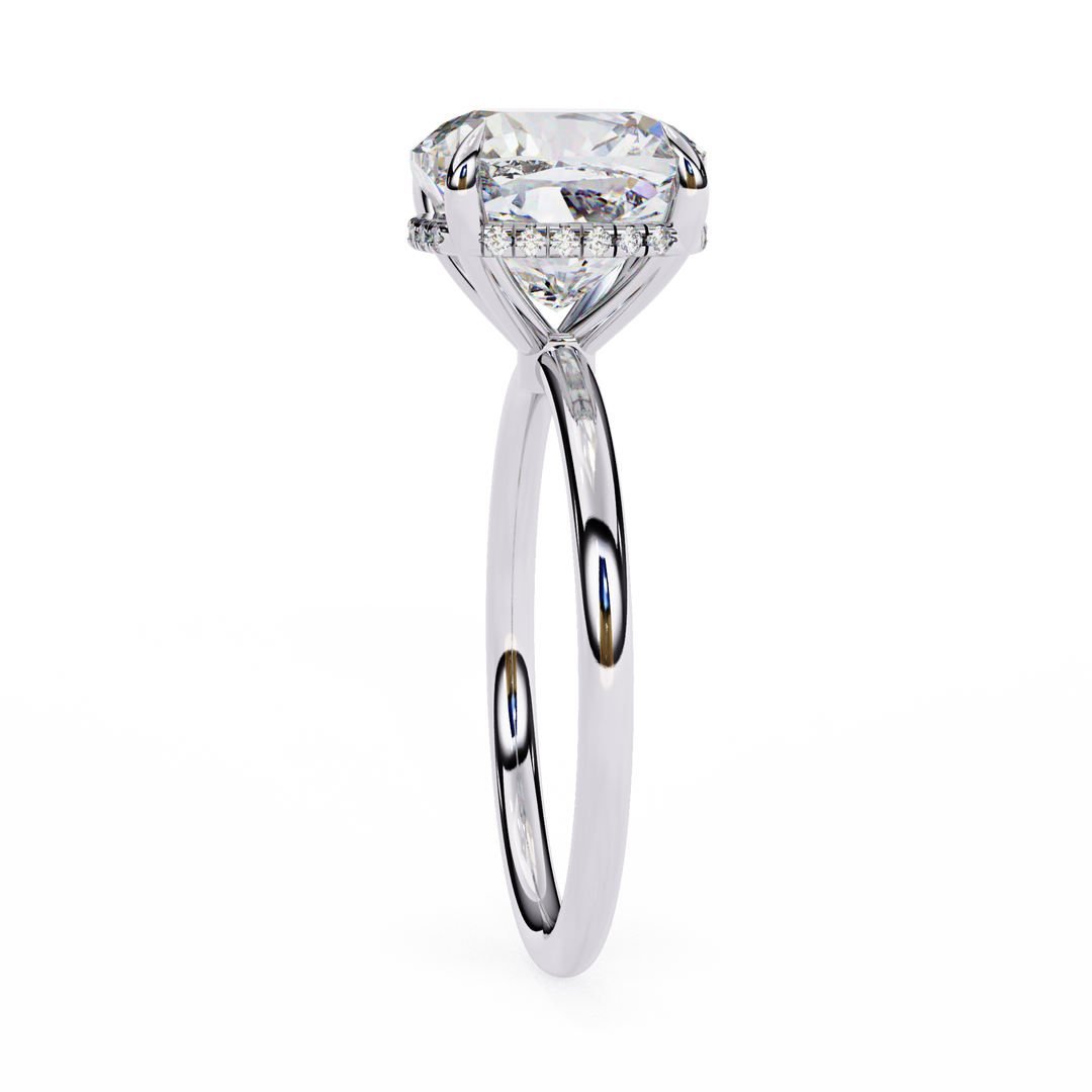 Cushion Cut Moissanite Engagement Ring with Hidden Halo | Rose Gold Solitaire | Ethical & Affordable Luxury
