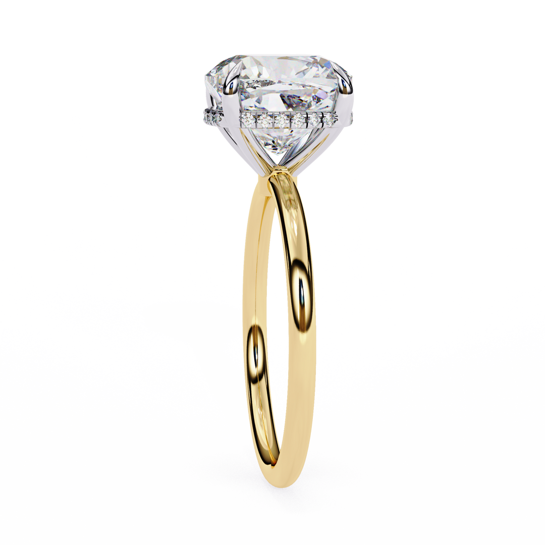 Cushion Cut Moissanite Engagement Ring with Hidden Halo | Rose Gold Solitaire | Ethical & Affordable Luxury