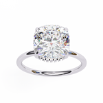 Load image into Gallery viewer, Cushion Cut Moissanite Engagement Ring with Hidden Halo | Rose Gold Solitaire | Ethical &amp; Affordable Luxury
