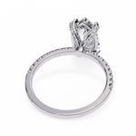 Load image into Gallery viewer, Marquise Cut Moissanite Engagement Ring, Hidden Halo Moissanite Ring, 18K Yellow Gold Pavé Band