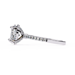Load image into Gallery viewer, Oval Cut Lab Grown Diamond Engagement Ring, Hidden Halo Diamond Ring, 18K Rose Gold Pavé Band, Oval Solitaire Ring, Minimalist Luxury Bridal Ring