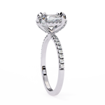 Load image into Gallery viewer, Oval Cut Lab Grown Diamond Engagement Ring, Hidden Halo Diamond Ring, 18K Rose Gold Pavé Band, Oval Solitaire Ring, Minimalist Luxury Bridal Ring