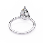 Load image into Gallery viewer, Pear Cut Lab Grown Diamond Engagement Ring, Hidden Halo Diamond Ring, 18K Yellow Gold Pavé Band, Teardrop Solitaire Ring, Luxury Bridal Ring