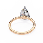 Load image into Gallery viewer, Pear Cut Lab Grown Diamond Engagement Ring, Hidden Halo Diamond Ring, 18K Yellow Gold Pavé Band, Teardrop Solitaire Ring, Luxury Bridal Ring