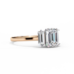 Load image into Gallery viewer, Emerald Cut Lab Grown Diamond Engagement Ring | Baguette Side Stones
