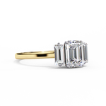 Load image into Gallery viewer, Emerald Cut Lab Grown Diamond Engagement Ring | Baguette Side Stones
