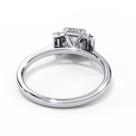 Load image into Gallery viewer, Radiant Cut Moissanite Engagement Ring with Baguette Side Stones
