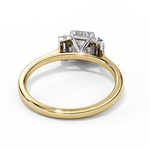 Load image into Gallery viewer, Radiant Cut Moissanite Engagement Ring with Baguette Side Stones
