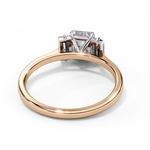 Load image into Gallery viewer, Radiant Cut Moissanite Engagement Ring with Baguette Side Stones
