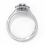 Load image into Gallery viewer, Radiant Cut Moissanite Engagement Ring with Baguette Side Stones
