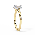 Load image into Gallery viewer, Radiant Cut Moissanite Engagement Ring with Baguette Side Stones
