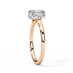 Load image into Gallery viewer, Radiant Cut Moissanite Engagement Ring with Baguette Side Stones
