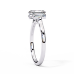 Load image into Gallery viewer, Radiant Cut Moissanite Engagement Ring with Baguette Side Stones
