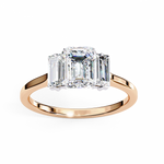 Load image into Gallery viewer, Emerald Cut Lab Grown Diamond Engagement Ring | Baguette Side Stones
