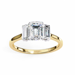 Load image into Gallery viewer, Emerald Cut Lab Grown Diamond Engagement Ring | Baguette Side Stones
