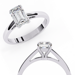Load image into Gallery viewer, Emerald Cut Moissanite Engagement Ring | Classic Solitaire Ethical Moissanite Ring

