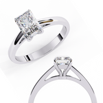 Load image into Gallery viewer, Radiant Cut Moissanite Engagement Ring | Classic Solitaire Ethical Bridal Ring

