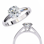Load image into Gallery viewer, Round Cut Moissanite Solitaire Engagement Ring | Classic Sparkling Bridal Jewelry | 18K Gold &amp; Platinum
