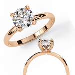 Load image into Gallery viewer, Round Cut Moissanite Engagement Ring | Classic 4-Prong Solitaire | Ethical &amp; Sustainable Bridal Jewelry
