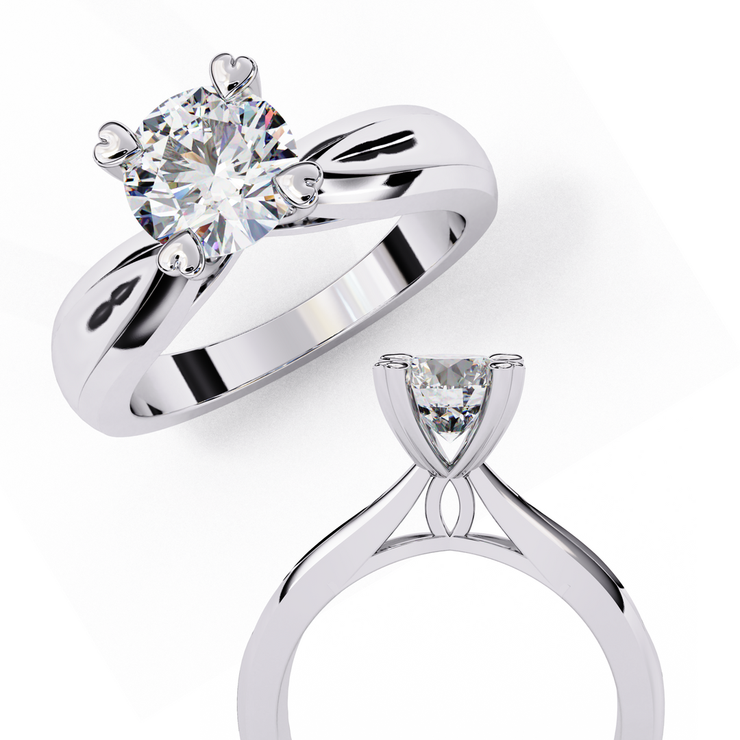 Round Cut Moissanite Engagement Ring | Classic Solitaire | Ethical & Sustainable Bridal Jewelry