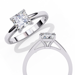 Load image into Gallery viewer, Princess Cut Moissanite Engagement Ring | Classic Solitaire in White Gold | Ethical &amp; Affordable Alternative to Diamond
