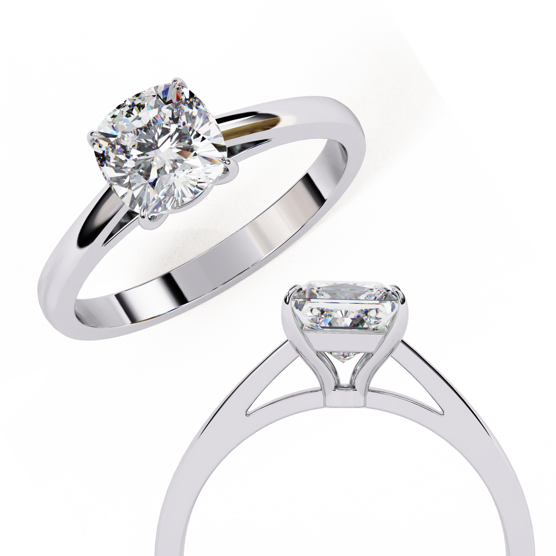 Cushion Cut Lab Grown Diamond Engagement Ring | Solitaire in Yellow Gold | Ethical & Sustainable Brilliance