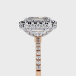 Load and play video in Gallery viewer, Emerald Cut Lab Grown Diamond Engagement Ring with Pave Halo
